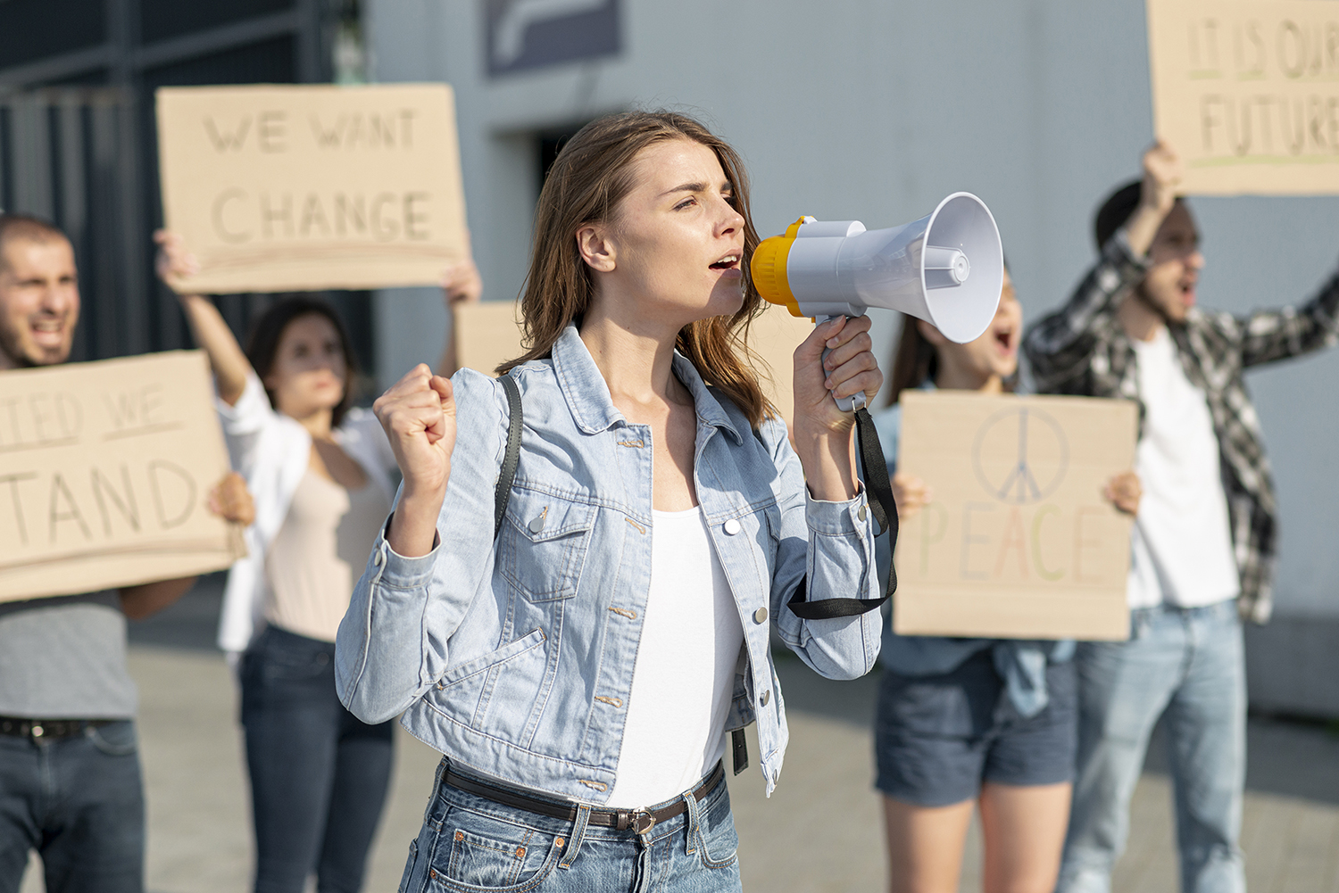 people rally peace